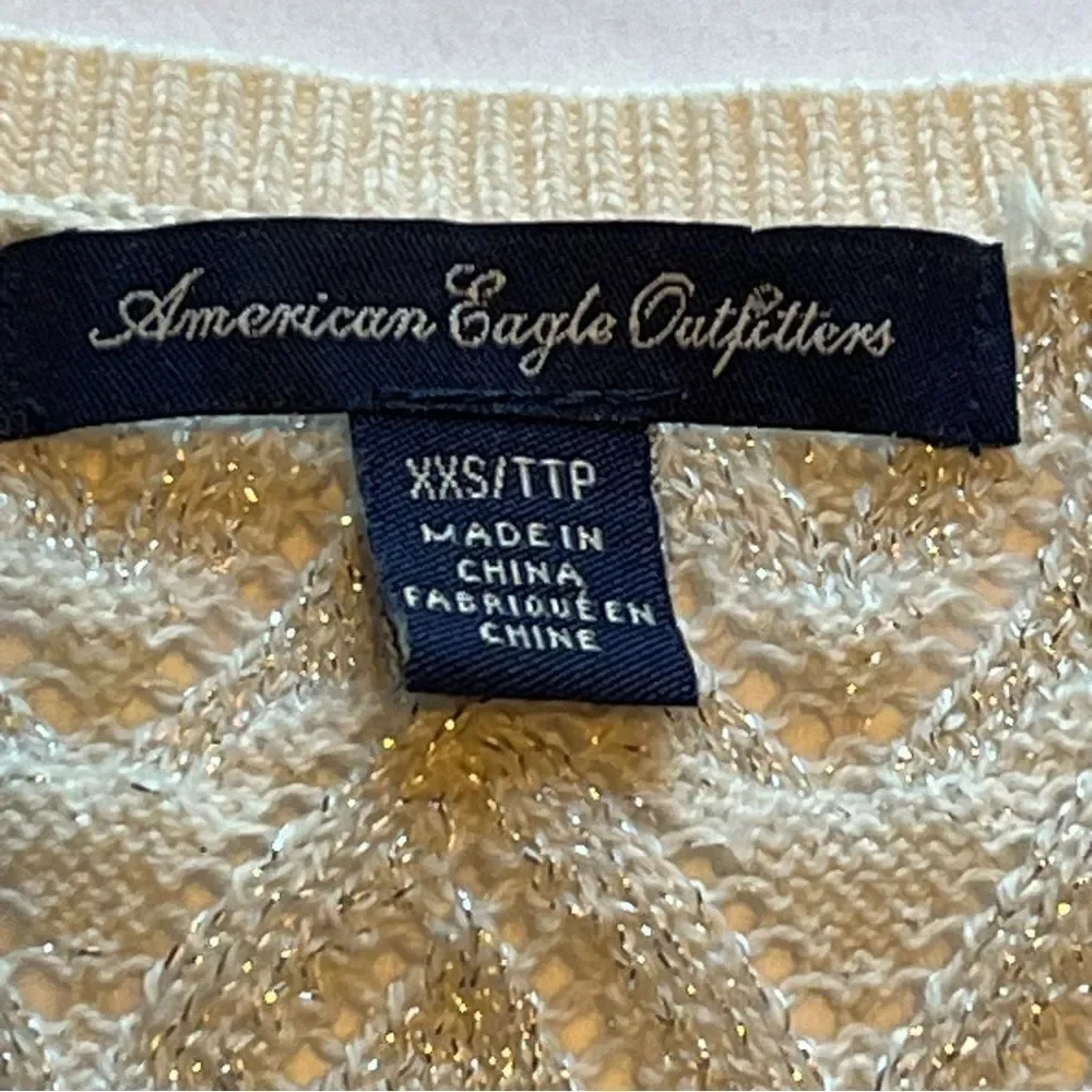 American Eagle Outfitters Women's Cream Sparkle Sweater Dress Size XXS - Picture 4 of 9